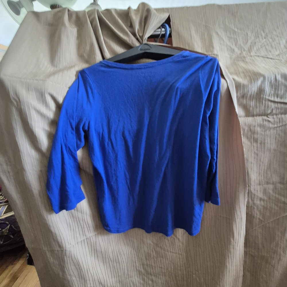 Blue 3/4 Sleeve Shirt - Picture 3 of 4